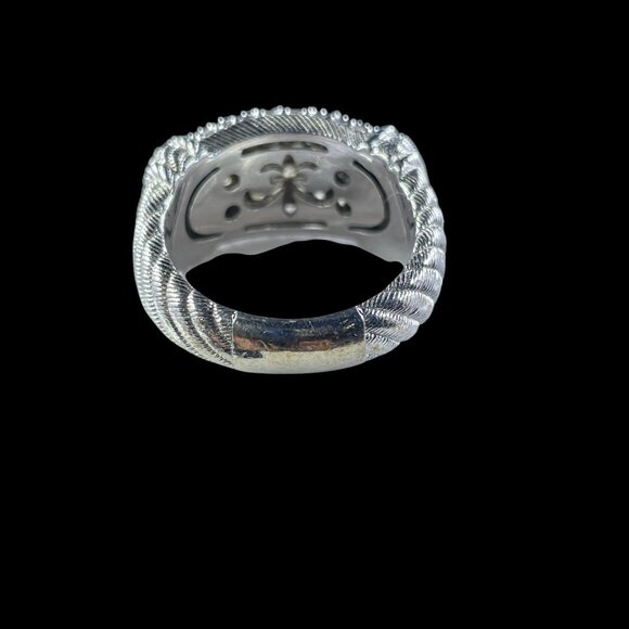 Judith Ripka 925 Sterling Silver Pave CZ Dome Ring Authentic Designer Size 8 - Picture 5 of 8